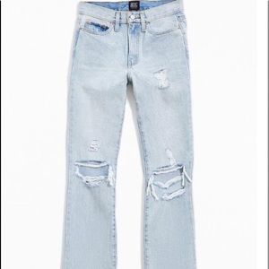 EMBROIDERED BDG MID RISE BOOTCUT JEANS